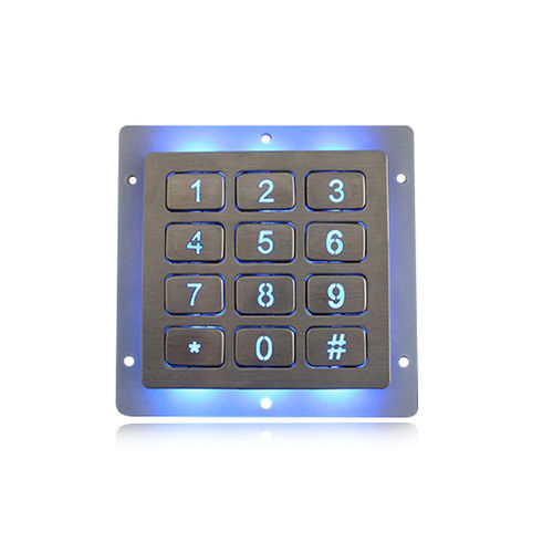 Цифровая клавиатура 12 клавиш - K-TEK-B86KP-12-BL-DWP - Key Technology China Limited - встраиваемая / из нержавеющей стали / RS-232