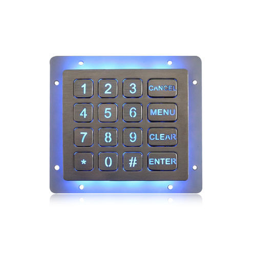 Цифровая клавиатура 16 клавиш - K-TEK-B90KP-16-AC-BL-DWP - Key Technology China Limited - встраиваемая / из нержавеющей стали / IP65