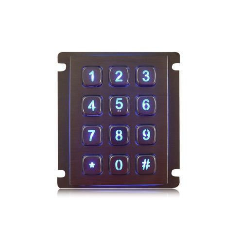 Цифровая клавиатура 12 клавиш - K-TEK-A68KP-BL-DWP - Key Technology China Limited - встраиваемая / из металла / из нержавеющей стали