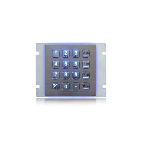 Цифровая клавиатура 16 клавиш - K-TEK-B100-100KP-16S-RP-BL-DWP - Key Technology China Limited - встраиваемая / из металла / из нержавеющей стали