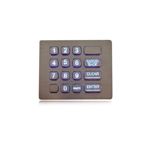 Цифровая клавиатура 16 клавиш - K-TEK-A120KP-BL-DWP - Key Technology China Limited - встраиваемая / из металла / RS-232