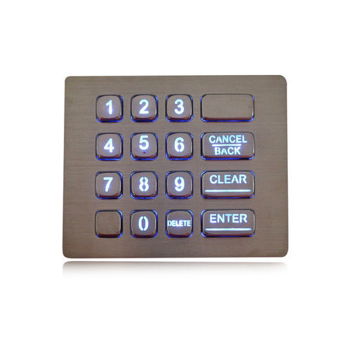 Цифровая клавиатура 16 клавиш - K-TEK-A120KP-AC-BL-DWP - Key Technology China Limited - встраиваемая / из нержавеющей стали / IP65