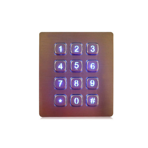 Цифровая клавиатура 12 клавиш - K-TEK-A88KP-AC-BL-DWP - Key Technology China Limited - встраиваемая / из нержавеющей стали / IP65