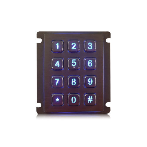Цифровая клавиатура 12 клавиш - K-TEK-A68KP-AC-BL-DWP - Key Technology China Limited - встраиваемая / из нержавеющей стали / IP65