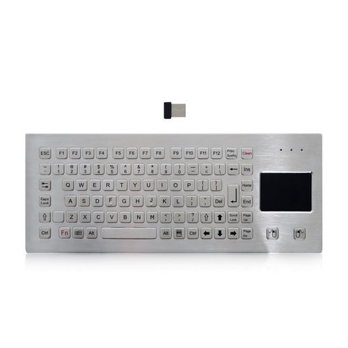 Клавиатура из матовой нержавеющей стали - K-TEK-B380TP-FN-DT-DWP-2.4G - Key Technology China Limited - для письменного стола / с механическими клавишами / с клавишей Fn
