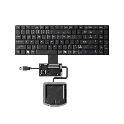Встраиваемая клавиатура - K-TEK-V340KP-FN-BL-FC-SC-ANA-151B-DWP+M73TP - Key Technology China Limited - с ножничными механизмом клавиш / 2 клавиши мыши / с клавишей Fn