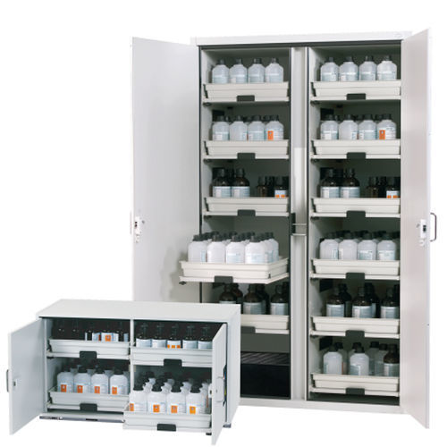 Шкаф для хранения - SL series - asecos GmbH - для обеспечения безопасности / напольный / со стеклянными дверцами