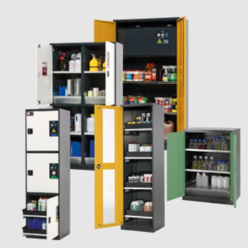 Шкаф для хранения - C series - asecos GmbH - для обеспечения безопасности / напольный / с двойной дверью