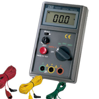 Тестер утечки в землю - TES-1605 - TES Electrical Electronic Corp. - напряжения / сопротивления заземления / цифровой