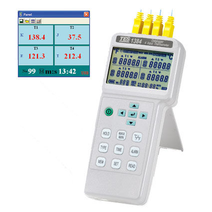 Термометр с термопарой - TES-1384 - TES Electrical Electronic Corp. - цифровой / USB / переносной