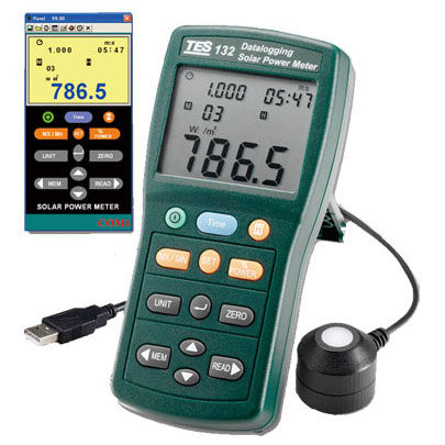 Цифровой прибор для измерения мощности - TES-132 - TES Electrical Electronic Corp. - переносной / USB / для фотогальванического оборудования