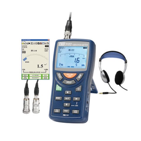 Виброметр для наблюдения за машиной - TES-3102 - TES Electrical Electronic Corp. - переносной / цифровой / акселерометр