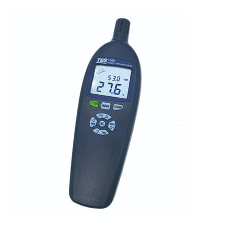 Термогигрометр с дисплеем LCD - TES-1260 - TES Electrical Electronic Corp. - с двойным индикатором / портативный / температуры