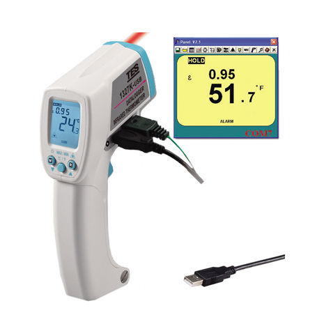Инфракрасный термометр - TES-1327KUSB - TES Electrical Electronic Corp. - с двойной шкалой / °C / °F