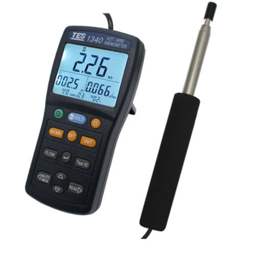 Анемометр с горячей проволокой - TES-1340 - TES Electrical Electronic Corp. - цифровой / переносной / с питанием от аккумулятора