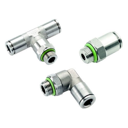 Фитинг из нержавеющей стали - A100X series - A&T Fluid solutions - пневматический / вставной / изогнутый