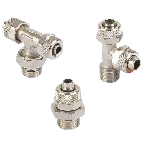 Фитинг вставной фиксатор - C300 series - A&T Fluid solutions - пневматический / изогнутый / Т-образный