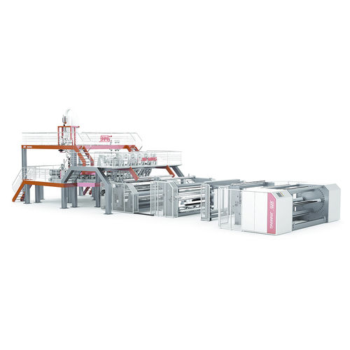 Многослойная экструзионная линия - M3L-3500 - Jinming Machinery (Guangdong) Co., Ltd. - для плоской пленки / для CPP