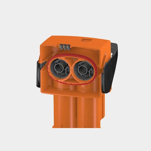 Соединитель 2 полюса - PM-MP10-2SDD-IT - Stäubli Electrical Connectors AG - для передачи данных / для источника электропитания / с прямым углом