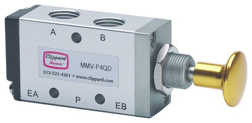Пневматический распределитель с выдвижным ящиком - MMV-P4QM - Clippard - с ручным приводом / 3 канала / 4 канала