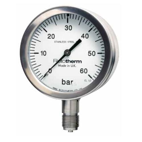 Манометр со шкалой - SPG series - British Rototherm Co. Ltd - резьбовой / NPT 1/2 / из нержавеющей стали