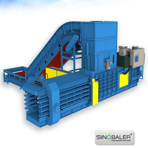 Упаковочный пресс для бумаги - SHBA2 series - SINOSPECT INDUSTRIAL CO.,LTD - горизонтальный / с загрузкой сверху / с каналом