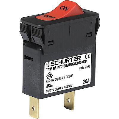 Термический выключатель - TA36  series - SCHURTER - 2 полюса / однополюсный / с перекидным выключателем