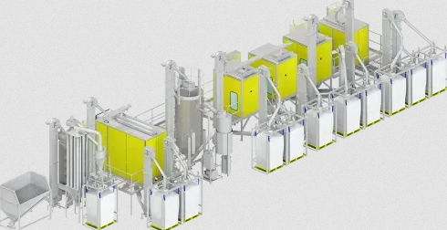 Установка для переработки для пластмассы - KRS - HAMOS GmbH, Recycling- und Separationstechnik - WEEE / с гранулятором / на линии производственного процесса