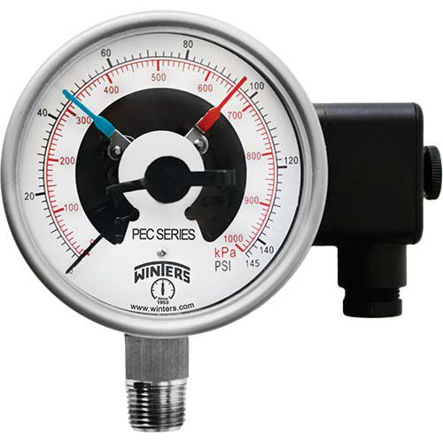 Дифференциальный манометр - PEC PREMIUM - WINTERS INSTRUMENTS - со шкалой / резьбовой / NPT 1/2