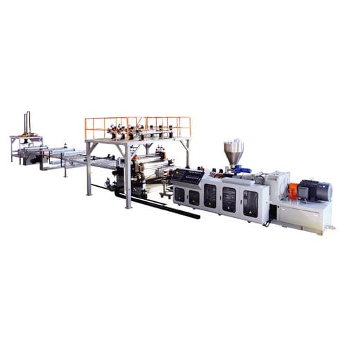 Многослойная экструзионная линия - SPC  - Jwell Extrusion Machinery Co., Ltd., Shanghai - с сенсорным экраном / с высоким расходом / контролируемая PLC