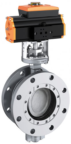 Клапан поворотный затвор - HP 112 - EBRO ARMATUREN Gebr. Bröer GmbH - с пневматическим управлением / с двойным фланцем / двойной эксцентриситет