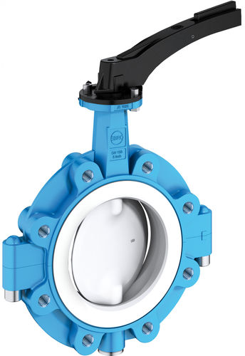 Клапан поворотный затвор - T 214-A - EBRO ARMATUREN Gebr. Bröer GmbH - с рычагом / для химических продуктов / тип проушины