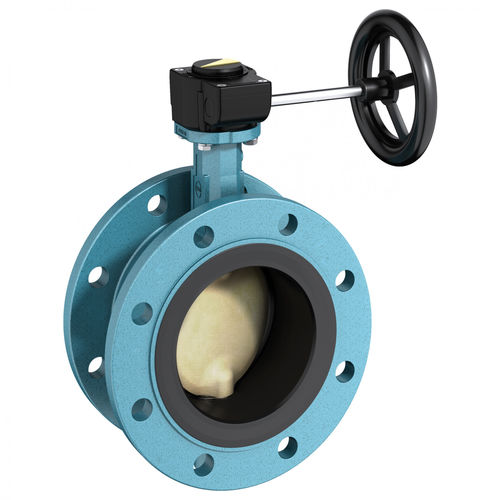 Клапан поворотный затвор - F 012-A - EBRO ARMATUREN Gebr. Bröer GmbH - с маховиком / для сточных вод / с двойным фланцем