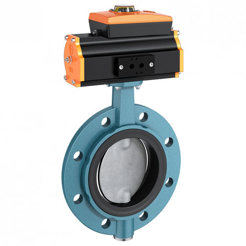 Клапан поворотный затвор - M 015-A - EBRO ARMATUREN Gebr. Bröer GmbH - пневматический / с фланцем