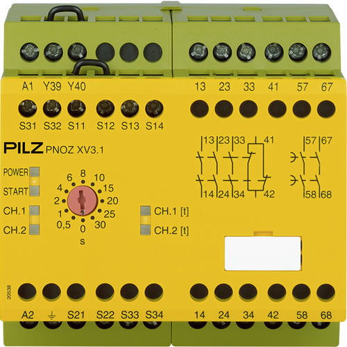 Реле безопасности с аварийной остановкой - PNOZ XV3.1 - PILZ - DC / AC / с временной задержкой