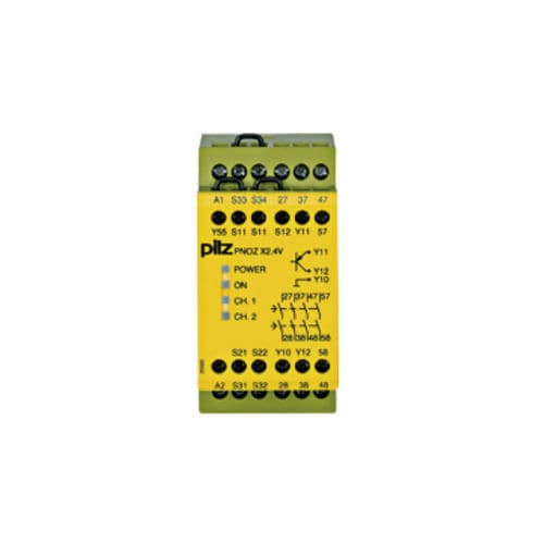 Реле безопасности с аварийной остановкой - PNOZ X2.4V - PILZ - для монтажа на панели / штекерное / двойной канал