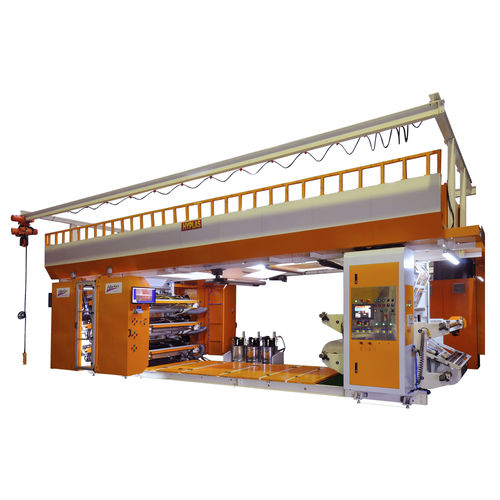 Линейный флексографическая печатная машина - HP-FG-SP-200 SERIES (6 COLORS) - HYPLAS Machinery Co., Ltd - 8-цветный / для этикеток / для упаковки