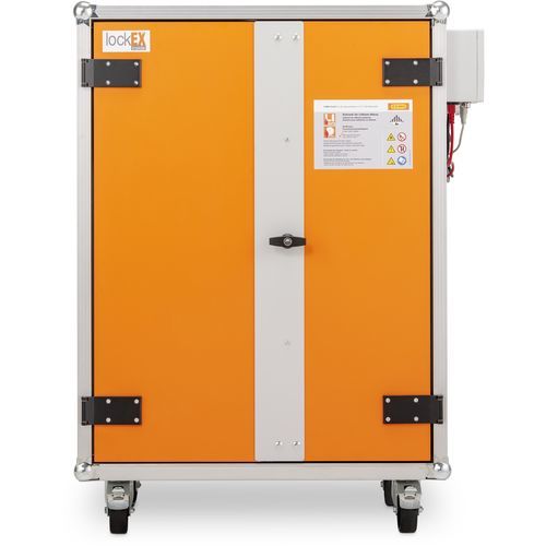 Противопожарный шкаф - 8/10 Premium SIM lockEX® 230V - CEMO - для хранения / на роликах / двойная дверь