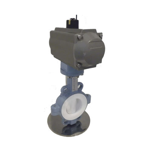 Клапан поворотный затвор - D671F(Full)-16c, DNV, CE - Zhejiang Kangsaite Valve Co., Ltd. - с пневматическим управлением / для морской воды / с ПТФЭ-покрытием