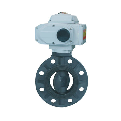 Клапан поворотный затвор - D971X-10PVC - Zhejiang Kangsaite Valve Co., Ltd. - с электрическим приводом / для регулировки / для воздуха