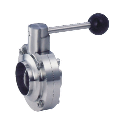 Клапан поворотный затвор - D61X-10P/R - Zhejiang Kangsaite Valve Co., Ltd. - с рычагом / для жидких пищевых продуктов и напитков / для сварки