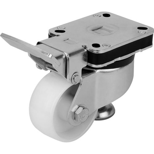 Поворотный ролик - 95092 - norelem - Éléments standard mécaniques - с пластиной / на шариковом подшипнике / для иммобилизации