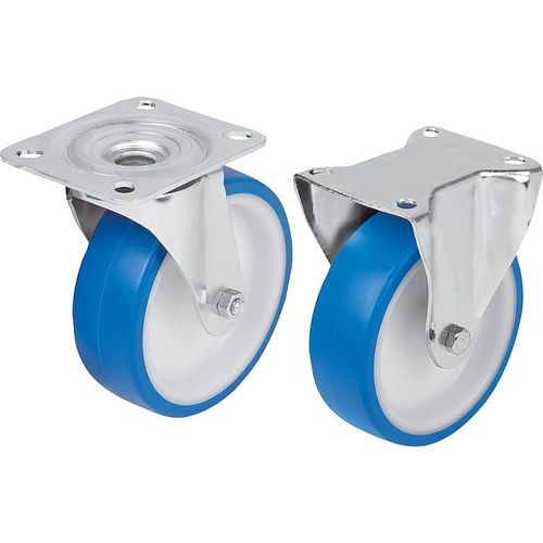 Поворотный ролик - 95046 - norelem - Éléments standard mécaniques - с пластиной / из стали / из полиуретана