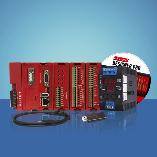 Компактная программируемая автоматическая система - EZRack Starter Kit - UTICOR Automation GmbH - на DIN-рейке / с раздвижной платой входа/выхода / RS232