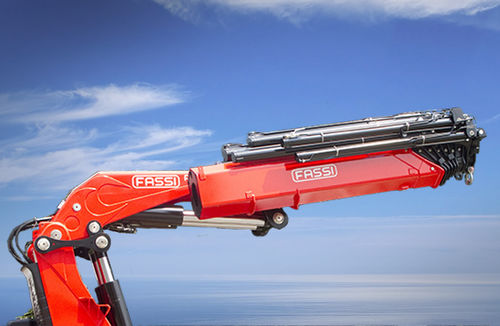 Башенный кран на грузовике - F1950RAL he-dynamic series - Fassi gru S.p.A - со стрелой / для тяжелых условий эксплуатации / с двигателем внутреннего сгорания