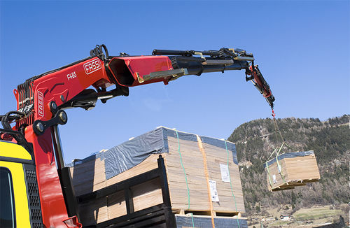 Башенный кран на грузовике - F485 series - Fassi gru S.p.A - с манипулятором / для строительства / для подъема