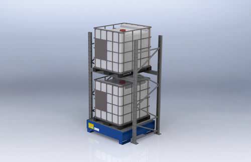 Стеллаж склад для хранения - 1 000 l | SCxCZ00 series - Morandin Contenitori Industriali - модульный / для пластикового контейнера для перевозки жидкостей / из стали