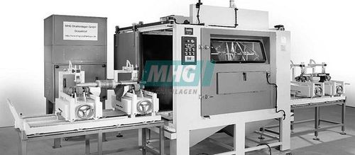 Дробеструйный аппарат для цилиндра - MHG Strahlanlagen GmbH - с роликовым конвейером / автоматический