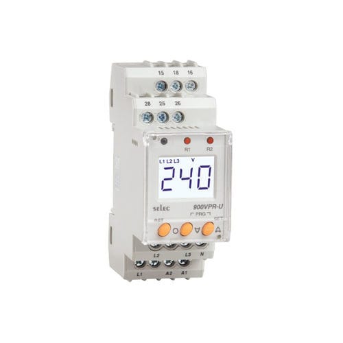 Защитное реле скачков напряжений - 900VPR-BL-U-CE - SELEC Controls Pvt. Ltd. - недонапряжение / порядка чередования фаз / отсутствие фазы