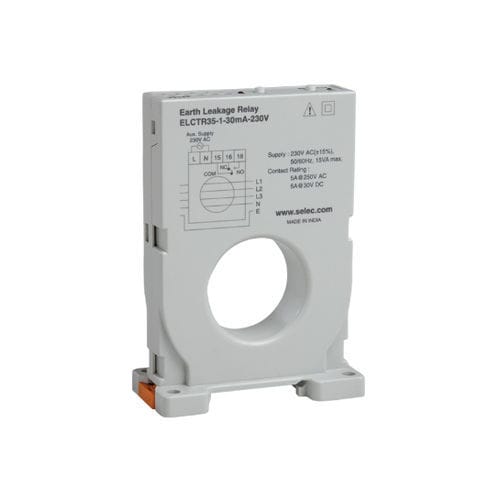 Защитное реле замыкания на землю - ELCTR35-1-30mA series - SELEC Controls Pvt. Ltd. - тока / 1NO/NF / трехфазовое